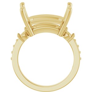 10K Yellow Gold 16x12 mm Emerald Ring Mounting – image 4