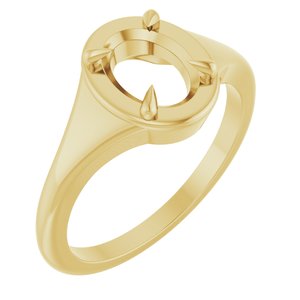 10K Yellow Gold 8x6 mm Oval Ring Mounting – image 2