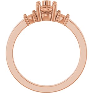 10K Rose Gold 7x5 mm Pear Ring Mounting – image 4