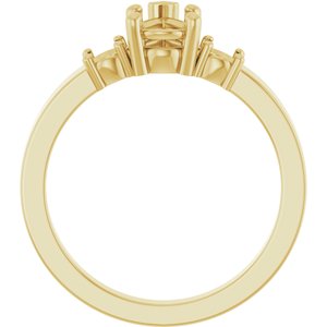 14K Yellow Gold 7x5 mm Pear Ring Mounting – image 4