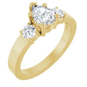 18K Yellow Gold 7x5 mm Pear Ring Mounting