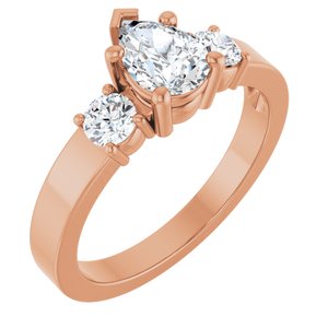 18K Rose Gold 7x5 mm Pear Ring Mounting