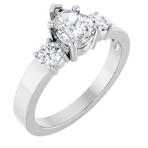 Continuum Sterling Silver 7x5 mm Pear Ring Mounting