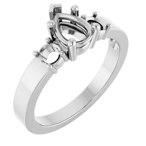 Platinum 7x5 mm Pear Ring Mounting – image 2