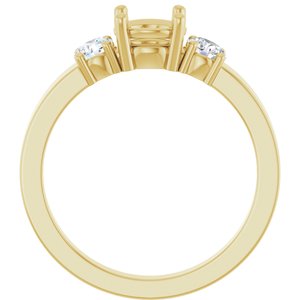 14K Yellow Gold 6 mm Round Ring Mounting – image 4