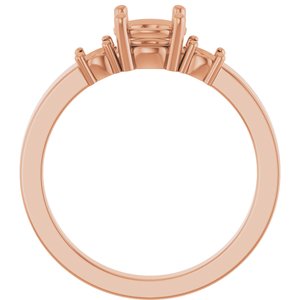 18K Rose Gold 6 mm Round Ring Mounting – image 4