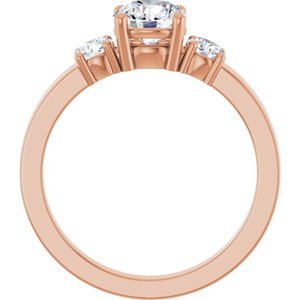 14K Rose Gold 6 mm Round Ring Mounting – image 3
