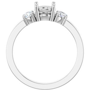 14K White Gold 6 mm Round Ring Mounting – image 4