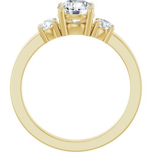 14K Yellow Gold 6 mm Round Ring Mounting – image 3