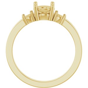 14K Yellow Gold 6 mm Round Ring Mounting – image 4