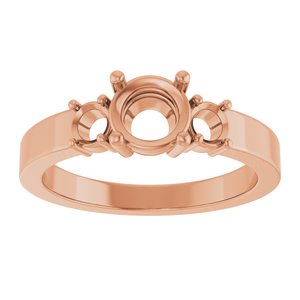 10K Rose Gold 6 mm Round Ring Mounting – image 6