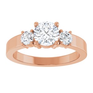 14K Rose Gold 6 mm Round Ring Mounting – image 5
