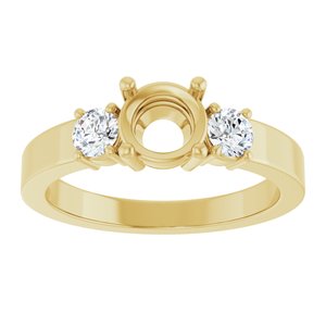 14K Yellow Gold 6 mm Round Ring Mounting – image 6
