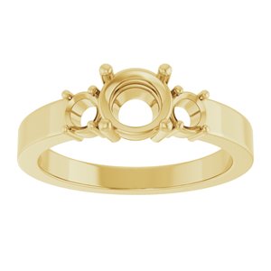 18K Yellow Gold 6 mm Round Ring Mounting – image 6