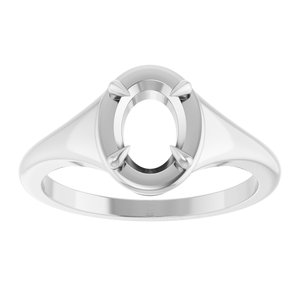 Platinum 7.5x5.5 mm Oval Ring Mounting – image 6
