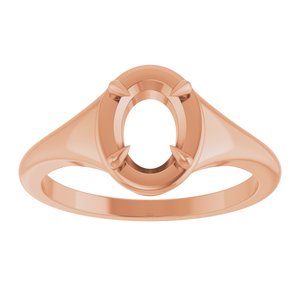 14K Rose Gold 7.5x5.5 mm Oval Ring Mounting – image 6