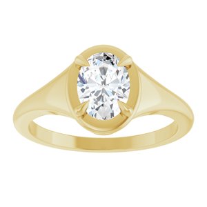 18K Yellow Gold 7.5x5.5 mm Oval Ring Mounting – image 5