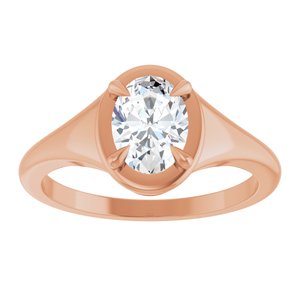 18K Rose Gold 7.5x5.5 mm Oval Ring Mounting – image 5