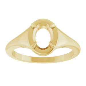 18K Yellow Gold 7.5x5.5 mm Oval Ring Mounting – image 6