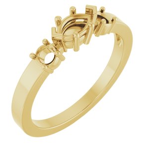 18K Yellow Gold 6x3.5 mm Marquise Ring Mounting – image 2