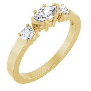 10K Yellow Gold 6x3.5 mm Marquise Ring Mounting