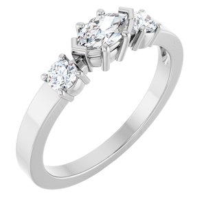 10K White Gold 6x3.5 mm Marquise Ring Mounting