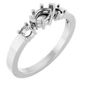 18K White Gold 6x3.5 mm Marquise Ring Mounting – image 2