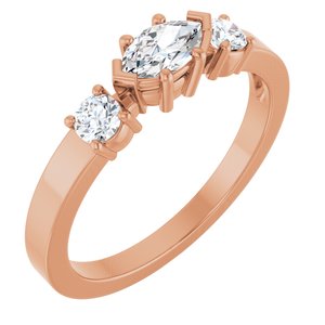 10K Rose Gold 6x3.5 mm Marquise Ring Mounting