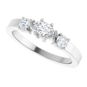18K White Gold 6x3.5 mm Marquise Ring Mounting – image 8