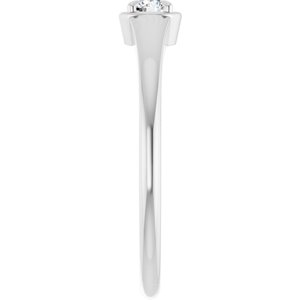 14K X1 White Gold 3.2 mm Round Ring Mounting – image 7