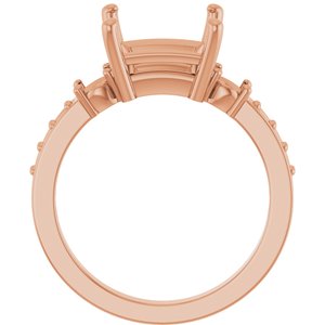 10K Rose Gold 8x8 mm Square Ring Mounting – image 4