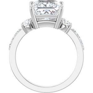 10K White Gold 8x8 mm Square Ring Mounting – image 3