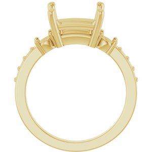 18K Yellow Gold 8x8 mm Square Ring Mounting – image 4