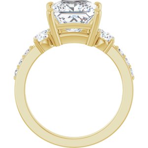 10K Yellow Gold 8x8 mm Square Ring Mounting – image 3