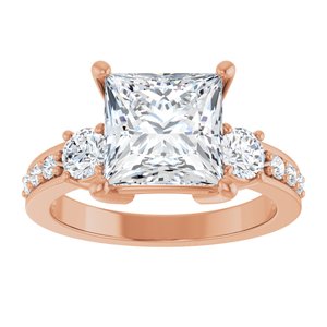 10K Rose Gold 8x8 mm Square Ring Mounting – image 5