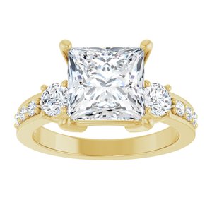 10K Yellow Gold 8x8 mm Square Ring Mounting – image 5