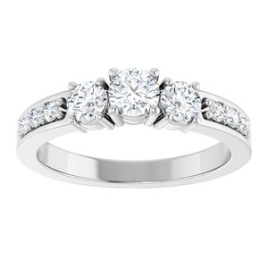 14K White Gold 4.1 mm Round 1/2 CTW Lab-Grown Diamond Semi-Set Ring – image 5