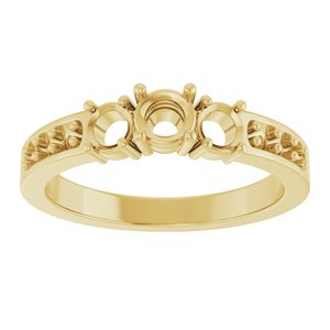 18K Yellow Gold 4.1 mm Round Ring Mounting – image 6
