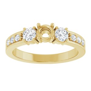 14K Yellow Gold 4.1 mm Round 1/2 CTW Lab-Grown Diamond Semi-Set Ring – image 6