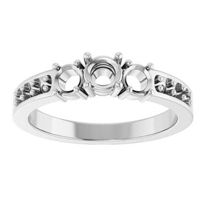 14K X1 White Gold 4.1 mm Round Ring Mounting – image 6
