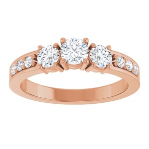 14K Rose Gold 4.1 mm Round 1/2 CTW Natural Diamond Semi-Set Ring – image 5