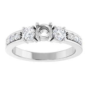 14K White Gold 4.1 mm Round 1/2 CTW Natural Diamond Semi-Set Ring – image 6