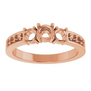 18K Rose Gold 4.1 mm Round Ring Mounting – image 6