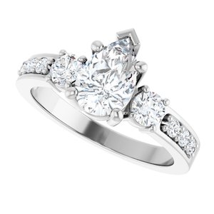Continuum Sterling Silver 8.5x5.5 mm Pear Ring Mounting – image 8