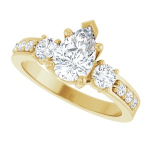 10K Yellow Gold 8.5x5.5 mm Pear Ring Mounting – image 8