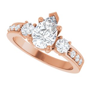 14K Rose Gold 8.5x5.5 mm Pear Ring Mounting – image 8