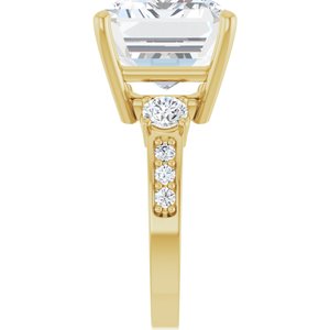 10K Yellow Gold 16x12 mm Emerald Ring Mounting – image 7