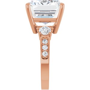 10K Rose Gold 16x12 mm Emerald Ring Mounting – image 7