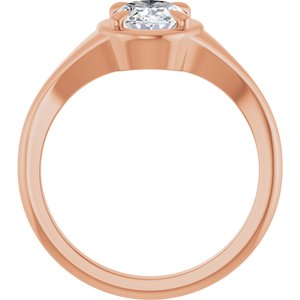 18K Rose Gold 8x6 mm Oval Ring Mounting – image 3