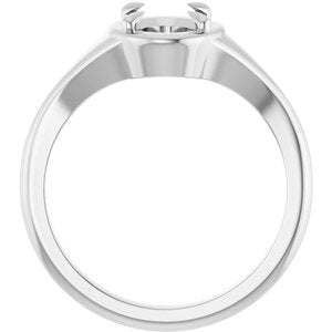 18K White Gold 8x6 mm Oval Ring Mounting – image 4